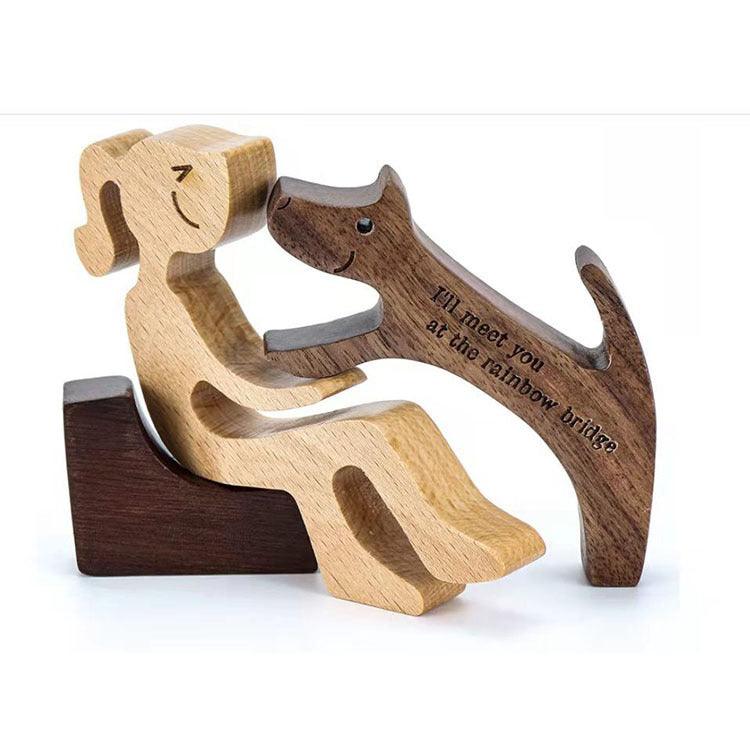Holz Hundeliebhaber DIY Figurine: Handgemachte Wohnkultur Akzent