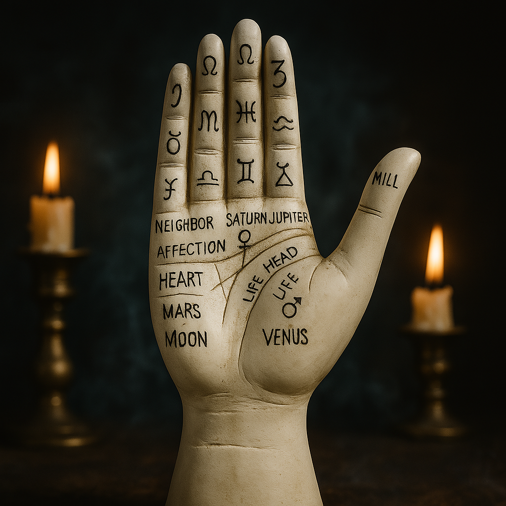 Frendorf | Zodiac-Symbole Mystische Palmistry Hand Skulptur