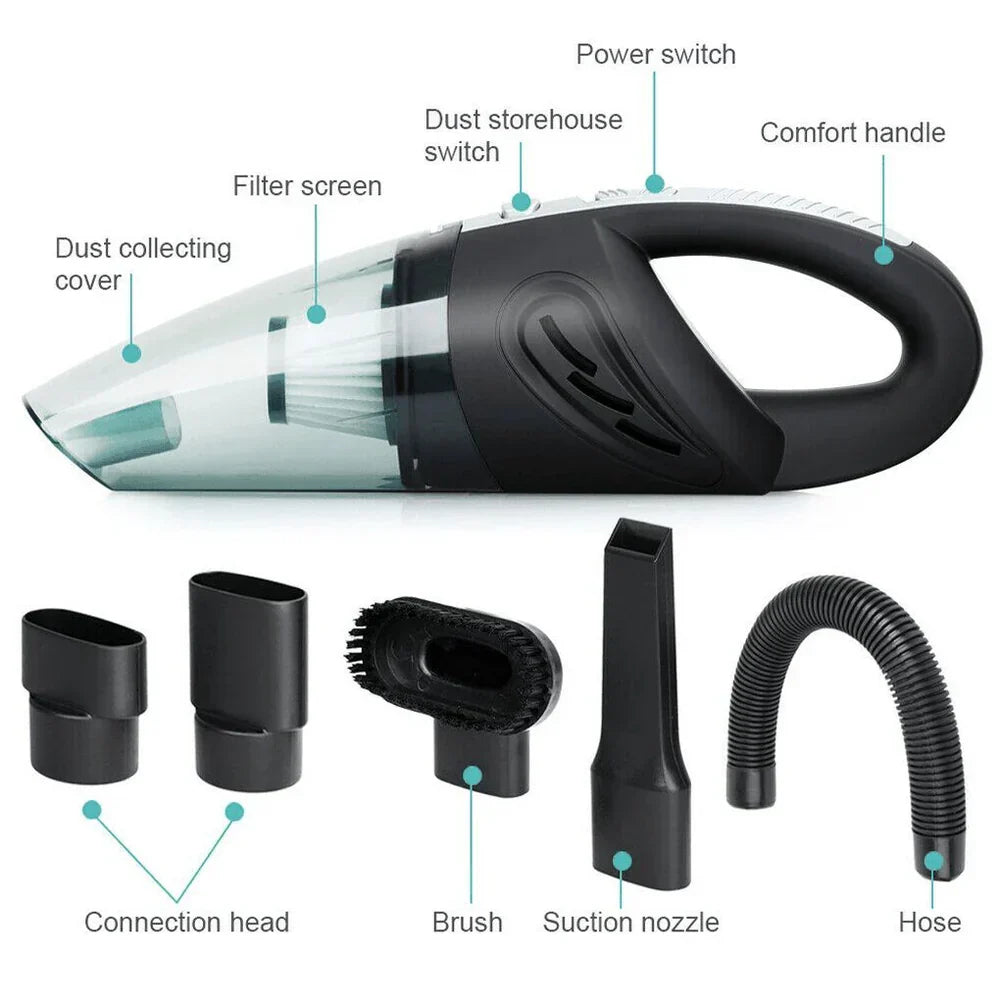 Frendorf | Handheld kabelloser Staubsauger USB (120W 4000PA) für Auto, Zuhause, Haustierhaare und mehr (Nass/Trocken)