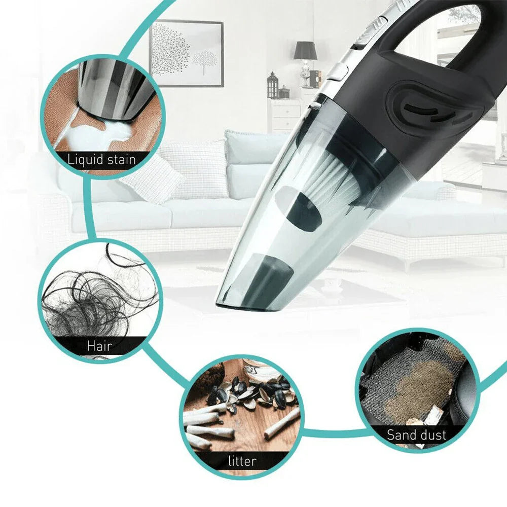 Frendorf | Handheld kabelloser Staubsauger USB (120W 4000PA) für Auto, Zuhause, Haustierhaare und mehr (Nass/Trocken)