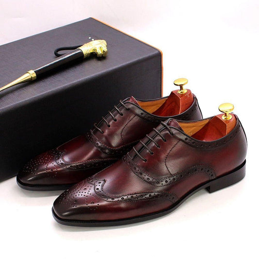 Frendorf | Handgefertigte Herren Oxford Schuhe Leder Brogue Dress Klassische Geschäftliche Formelle Schuhe