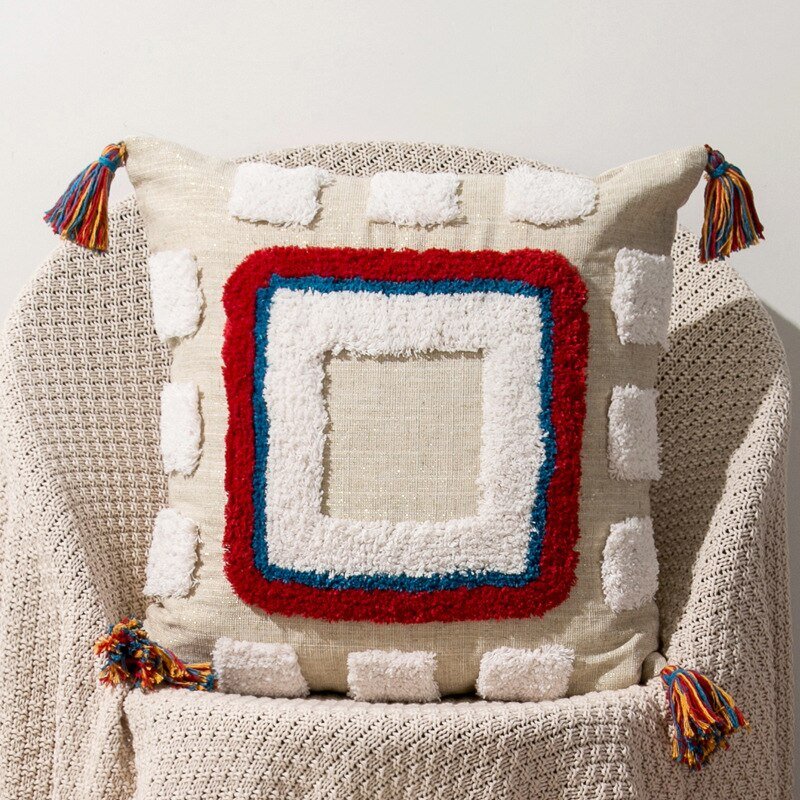 Handgefertigte marokkanische Boho-Stil Kissenhülle