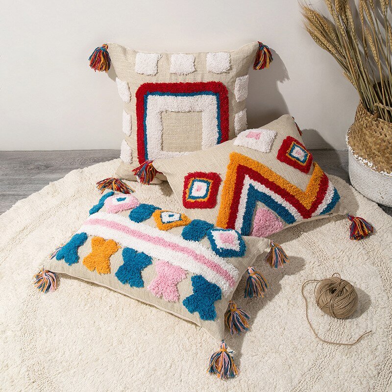 Handgefertigte marokkanische Boho-Stil Kissenhülle