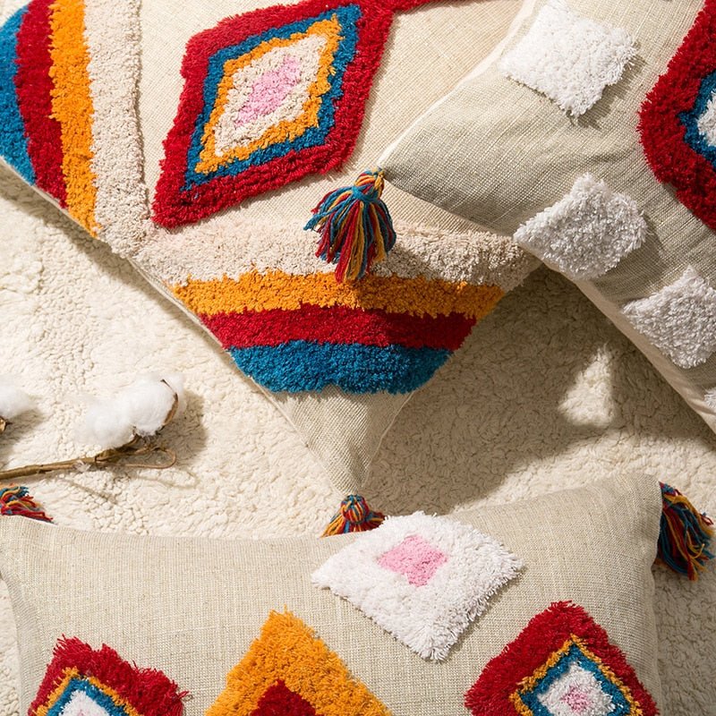 Handgefertigte marokkanische Boho-Stil Kissenhülle