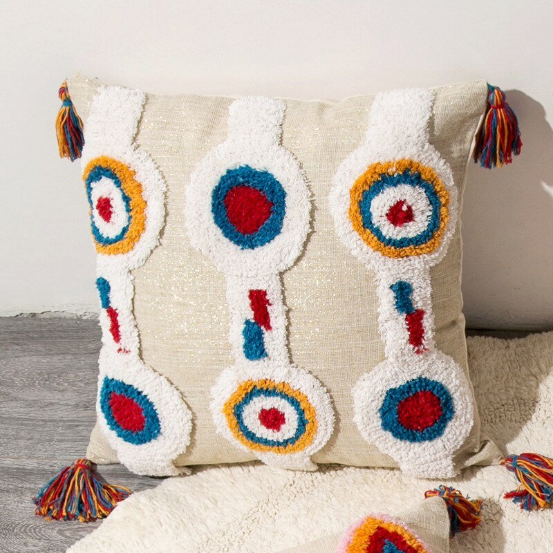 Handgefertigte marokkanische Boho-Stil Kissenhülle