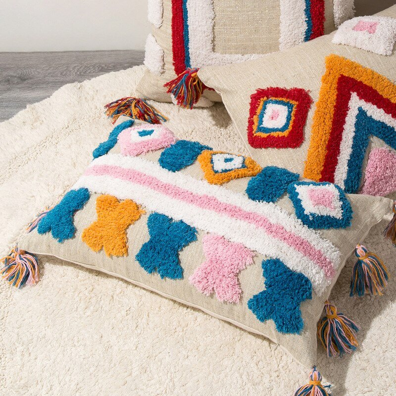 Handgefertigte marokkanische Boho-Stil Kissenhülle