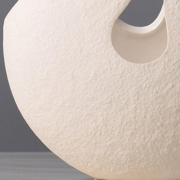 Frendorf | CrackElegance Weiße Keramik-Eivase | Handgefertigt | Modernes Design | Dekorative Wohnaccessoires