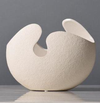 Frendorf | CrackElegance Weiße Keramik-Eivase | Handgefertigt | Modernes Design | Dekorative Wohnaccessoires