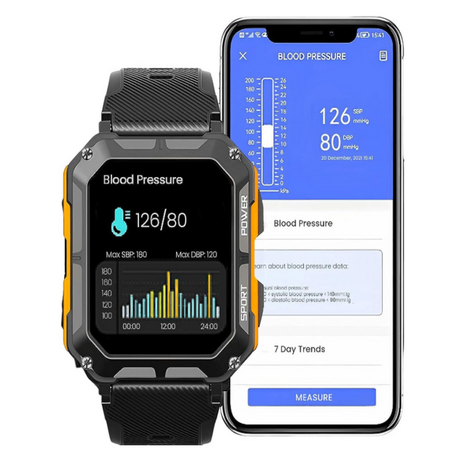Frendorf | Herren Smartwatch – Digitale Uhr mit Fitness-Tracking, wasserdichtem Gehäuse und langer Akkulaufzeit für Arbeit und Fitness