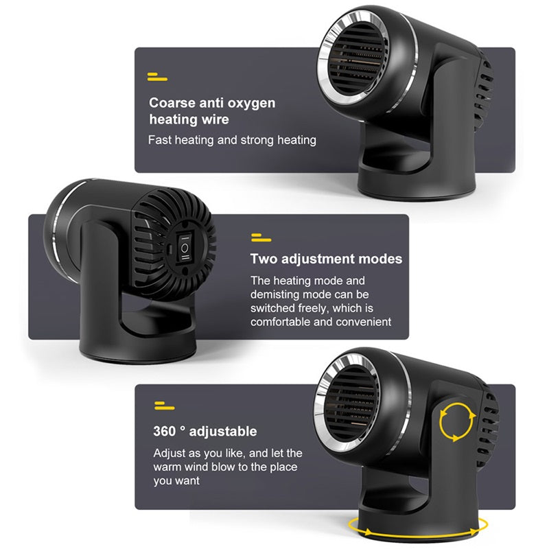 Frendorf | 12V tragbare Autoheizung mit 360° Drehung und Überhitzungsschutz