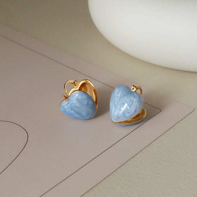 Frendorf | Feinhänger | Weiße Öltropfen Liebe Ohrstecker