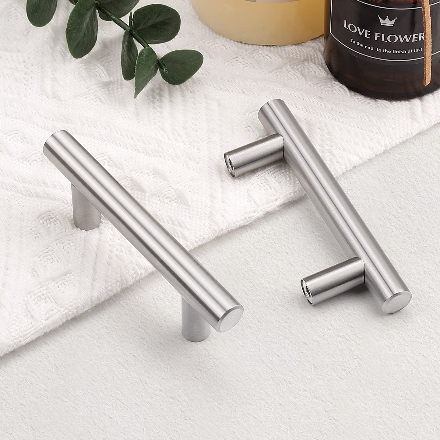 Gebürstetes Nickel Moderne Edelstahl Schubladenbeschläge T-Bar Griffe
