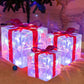 Frendorf | JollyGlow LED Geschenkboxen Set | Weihnachtsbeleuchtung | Deko für Innen & Außen | Set aus 3 Boxen