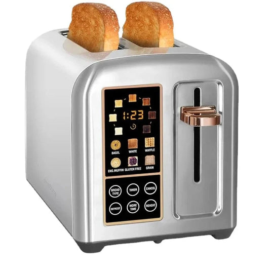 2-Scheiben-Toaster aus Edelstahl mit LCD-Display