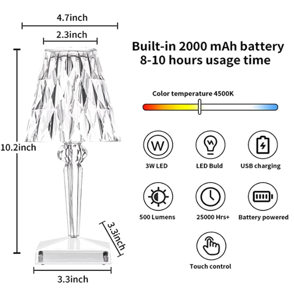 CrystaLamp - LED-Tischlampe aus Diamantkristall