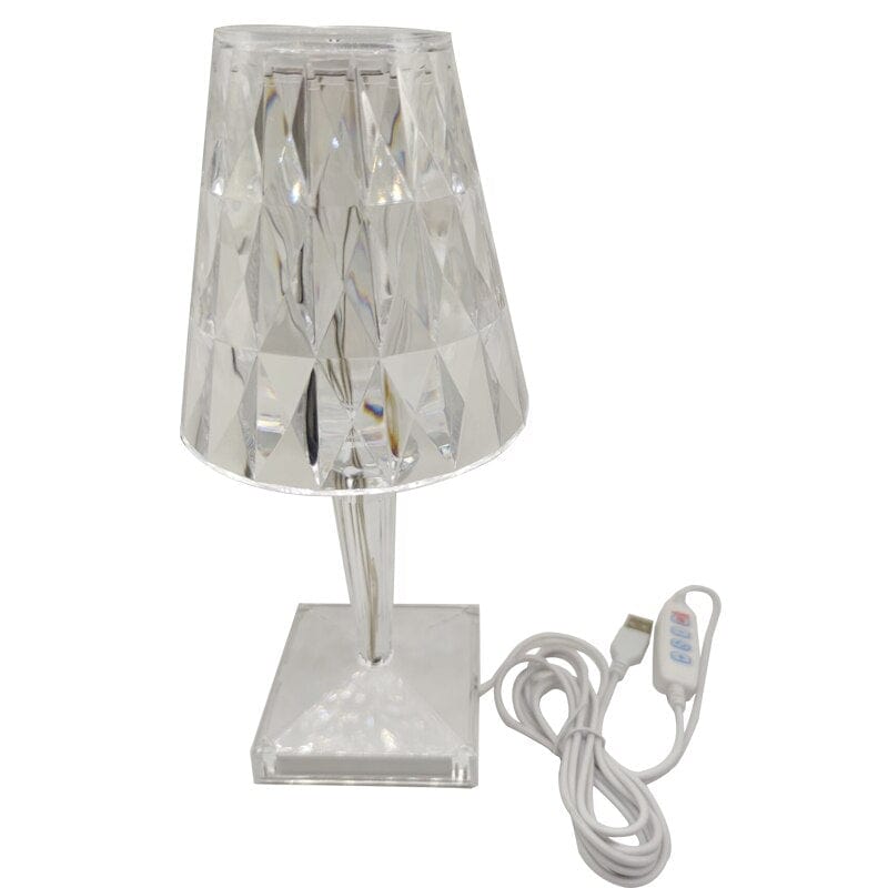 Frendorf | GlowCrystal LED-Diamant Tischlampe | Stimmungslicht | Kristall-Look | Kabellose Eleganz für Zuhause