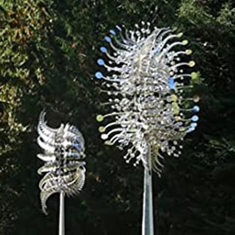 Frendorf | WindMotion Kinetische Windmühle aus Metall | Einzigartige Gartenkunst | Magische Skulptur für den Außenbereich