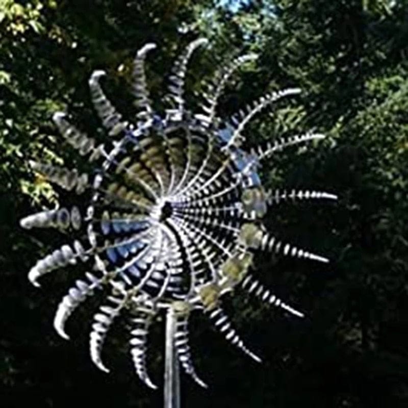 Frendorf | WindMotion Kinetische Windmühle aus Metall | Einzigartige Gartenkunst | Magische Skulptur für den Außenbereich