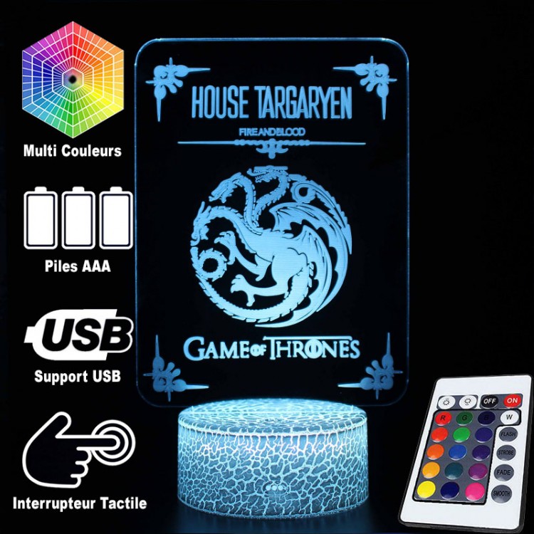 3D Lampe Game Of Thrones Haus Targaryen