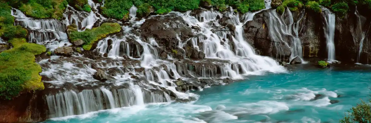 Frendorf | Hraunfossar Wasserfall in Island Wandkunst