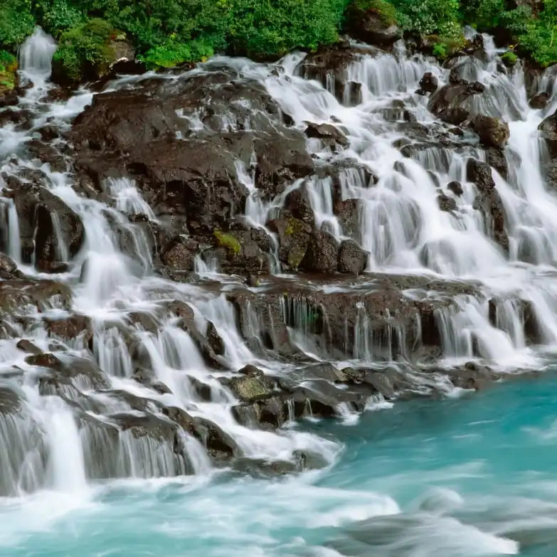 Frendorf | Hraunfossar Wasserfall in Island Wandkunst
