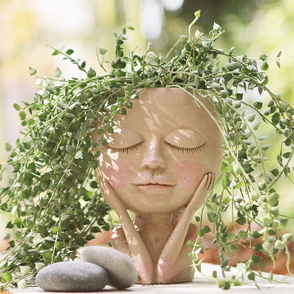 Frendorf | BlushBloom Deko-Blumentopf im Gesicht-Design | Modern & Einzigartig | Für Pflanzen & Deko-Liebhaber