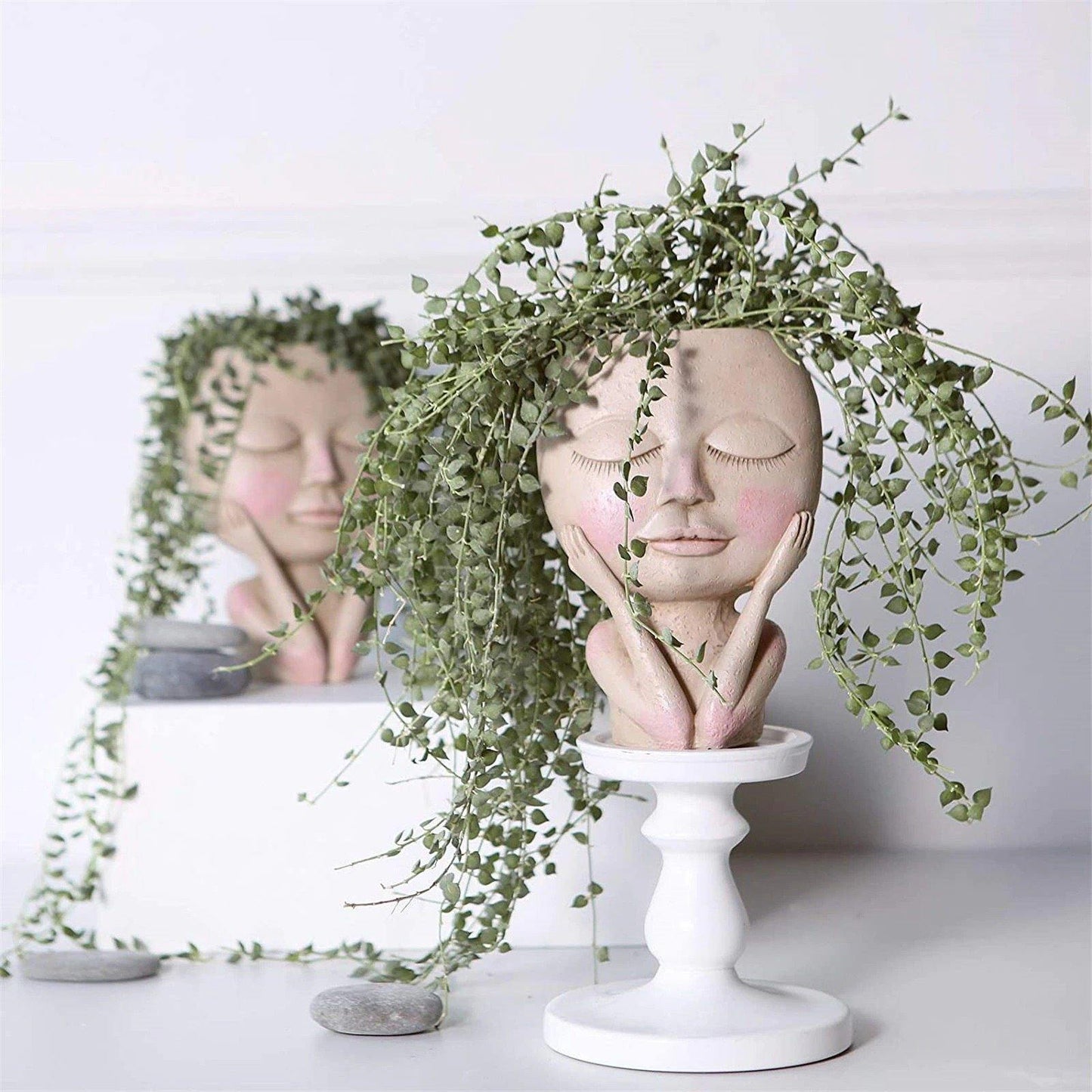 Frendorf | BlushBloom Deko-Blumentopf im Gesicht-Design | Modern & Einzigartig | Für Pflanzen & Deko-Liebhaber