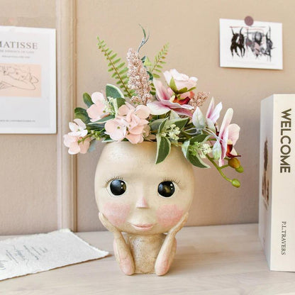Frendorf | BlushBloom Deko-Blumentopf im Gesicht-Design | Modern & Einzigartig | Für Pflanzen & Deko-Liebhaber