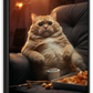 Frendorf | Fauler Kater Snacks essend Wandkunst