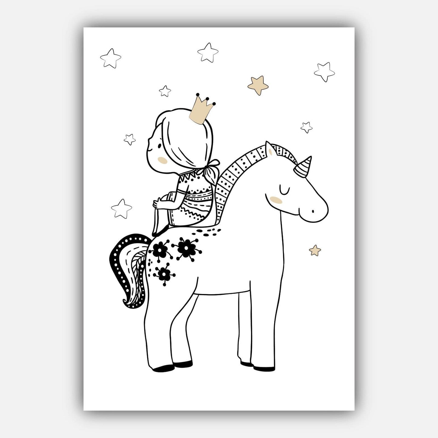 NURSERY Set aus 5 PRINZESSIN Einhorn, So Geliebt, Liebe dich bis zum Mond und Zurück Skandinavische Galerie Wandkunst Drucke Bilder Poster
