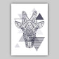 Set von 5 Galerie Wandkunst Marineblau und Grau Kunstdrucke Dschungel Kunstdruck Elefant Löwe Giraffe GEOMETRISCHE Wandbilder Poster Kunstwerke