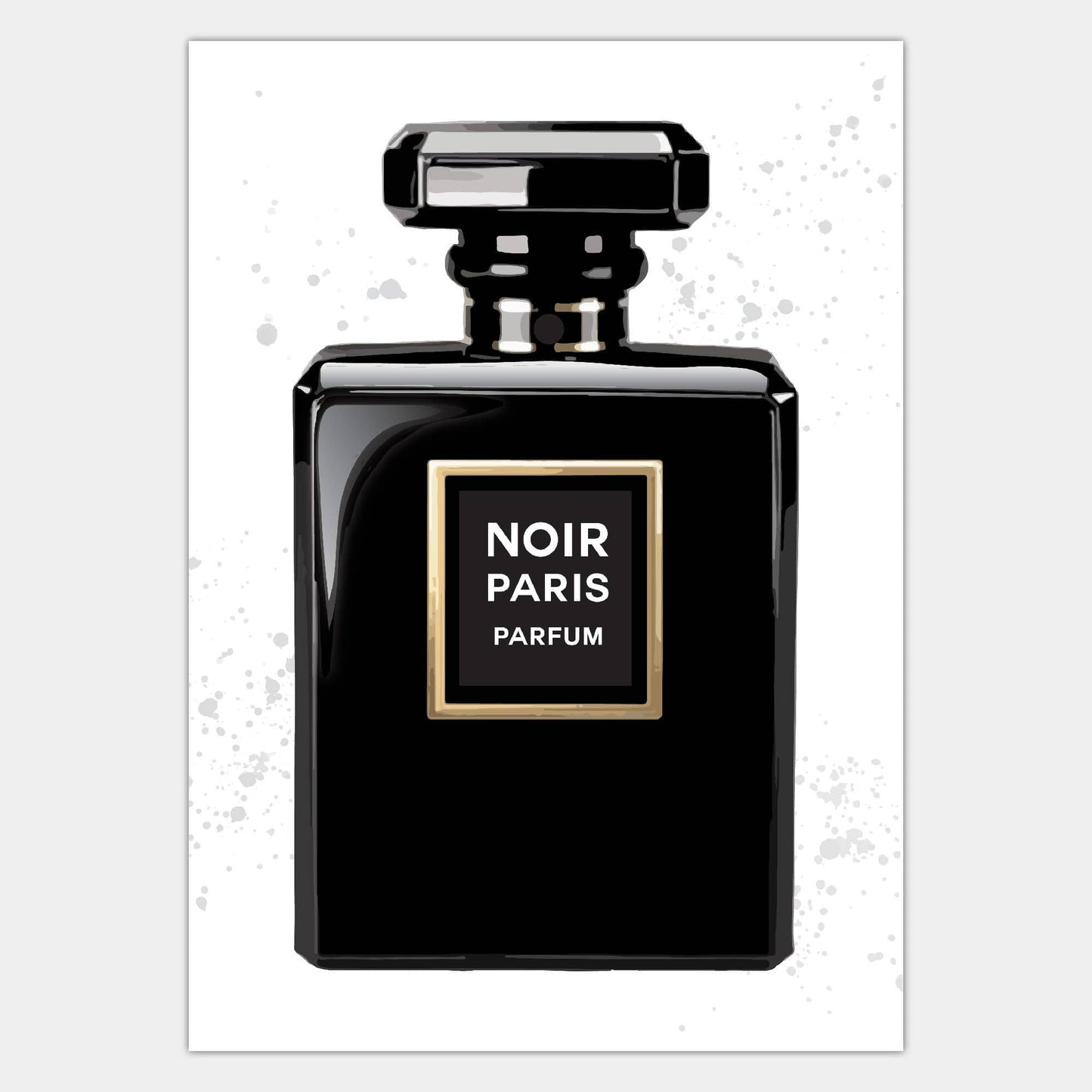 FASHION Set von 3 Schwarz und Weiß Noir Parfüm Kunstdrucke