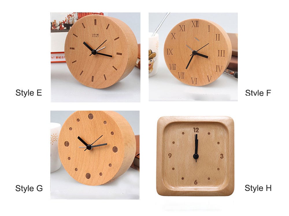 Buchenholz Wecker Klein, Kein Bildschirm Minimalistische Uhr Schreibtisch, Nachttisch Uhr, Geschenk für ihn