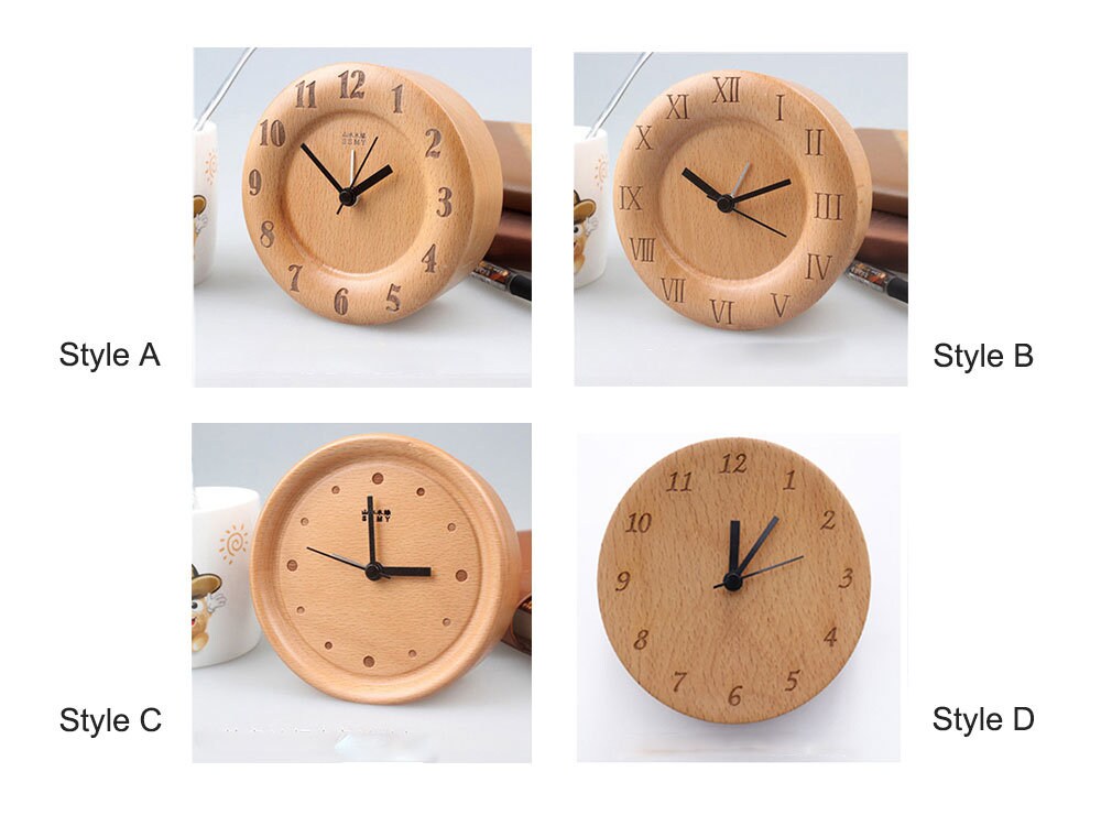 Buchenholz Wecker Klein, Kein Bildschirm Minimalistische Uhr Schreibtisch, Nachttisch Uhr, Geschenk für ihn