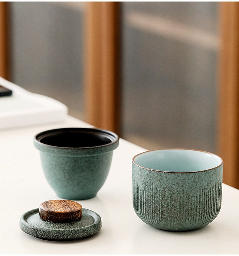 Frendorf | TravelBrew Gaiwan Teeset | Kungfu-Teezeremonie für unterwegs | Ideales Reisegeschenk mit Teekanne & Teetasse