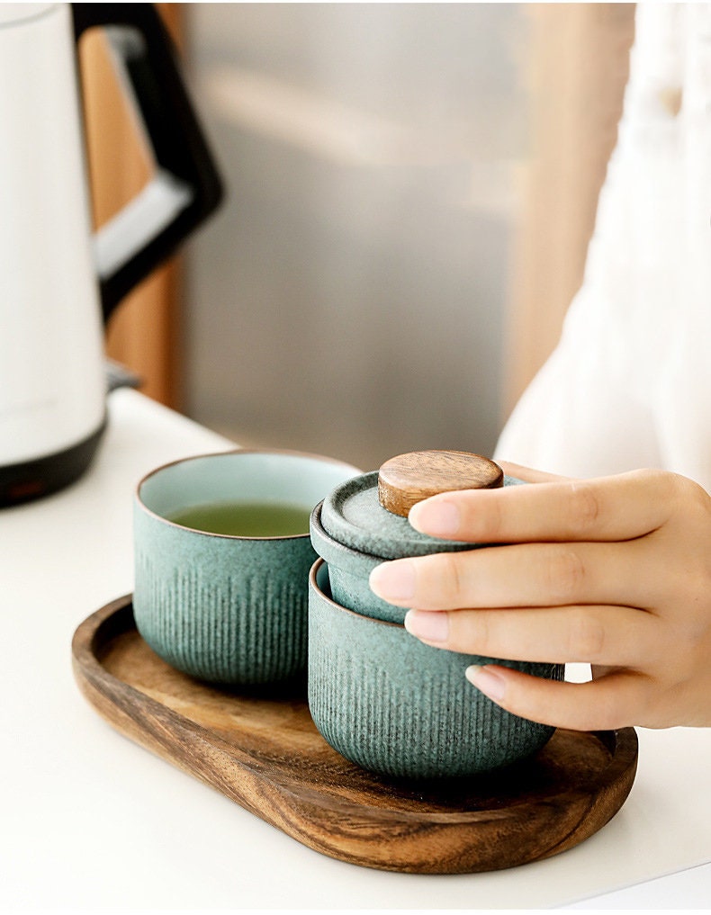 Frendorf | TravelBrew Gaiwan Teeset | Kungfu-Teezeremonie für unterwegs | Ideales Reisegeschenk mit Teekanne & Teetasse