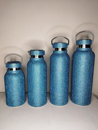 Diamant-Vakuumflasche – tragbare Strass-Diamant-Doppelschicht-Edelstahl-Wasserflasche, Outdoor-Sport, Reisen, Metall-Thermoskanne