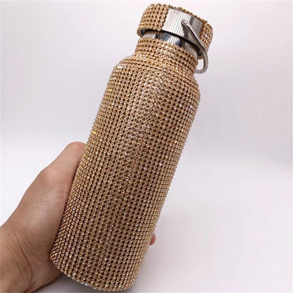 Frendorf | DiamondTherm Glitzer-Vakuumflasche | Doppelschicht-Edelstahl | Thermosflasche für Sport & Reisen