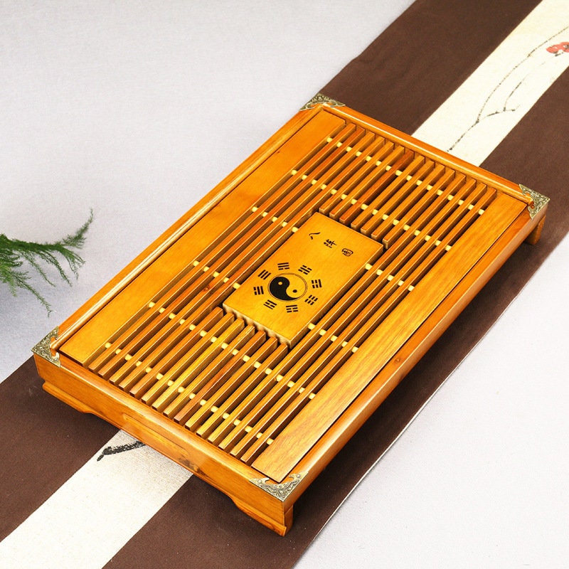 Frendorf | TeaFlow Kung-Fu Teebretttisch | Teetablett mit Wasserspeicher | Traditionelles Design für Teezeremonien & Dekoration