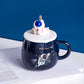 Handgefertigter Astronaut großer BECHER für Männer mit Deckel für Kaffee und Tee 450 ml