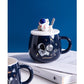 Handgefertigter Astronaut großer BECHER für Männer mit Deckel für Kaffee und Tee 450 ml