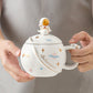 Handgefertigter Astronaut großer BECHER für Männer mit Deckel für Kaffee und Tee 450 ml
