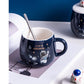Handgefertigter Astronaut großer BECHER für Männer mit Deckel für Kaffee und Tee 450 ml