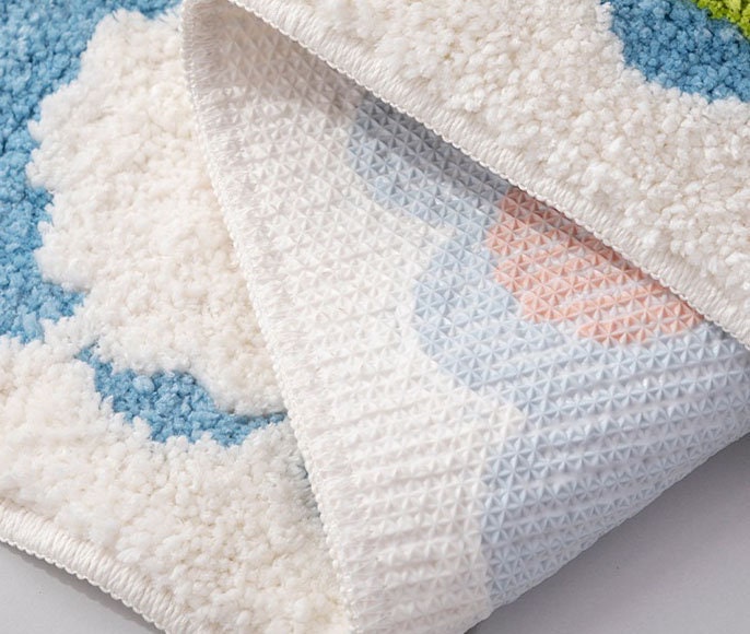 Bunte Blumen Badezimmermatte, Orange Flora Weicher Badezimmerteppich, Gewebte Badematte, Lila Tulpe Wasserabsorbierende Rutschfeste Badematte