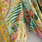 Baumwolle Kimono Boho Vintage Baumwolle Pfauenblumenmuster Druck Gürtel Frauen Bohemian V-Ausschnitt Fledermausärmel Robe Kimono, Geschenk für sie