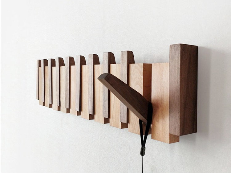 Garderobe - PianoWood - Handgemachtes Design - 5-13 Haken