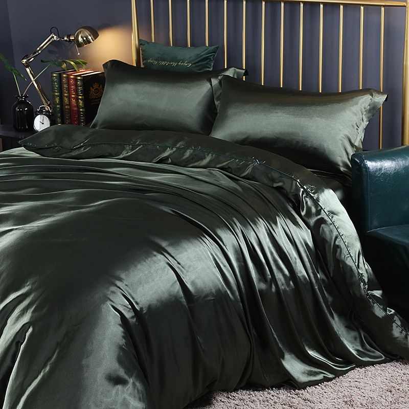 Frendorf | SilkDrea Luxus Satin Bettwäsche Set | 4-teilig | Bettbezug, 2 Kissenbezüge, Spannbettlaken