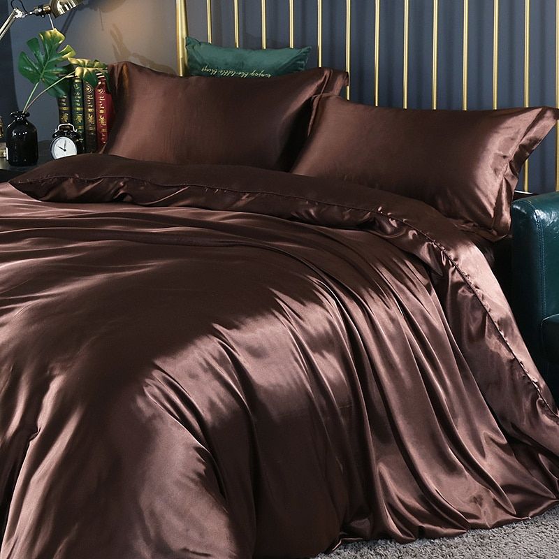 Frendorf | SilkDrea Luxus Satin Bettwäsche Set | 4-teilig | Bettbezug, 2 Kissenbezüge, Spannbettlaken