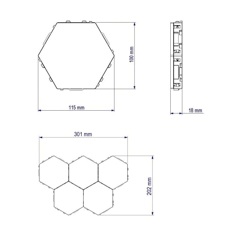 Frendorf | TouchHex Modular LED Berührungslicht | Kreatives Wandpanel | Intelligente Touch-Steuerung | Dimmbare LED-Beleuchtung für Zuhause & Büro
