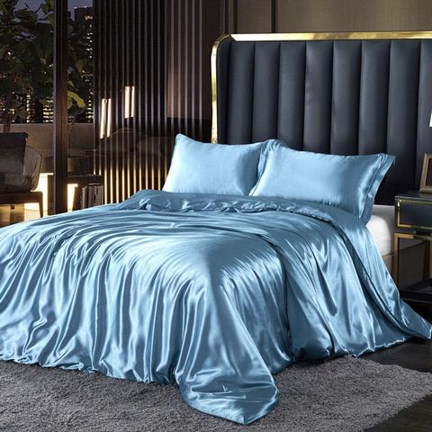 Frendorf | SilkDrea Luxus Satin Bettwäsche Set | 4-teilig | Bettbezug, 2 Kissenbezüge, Spannbettlaken